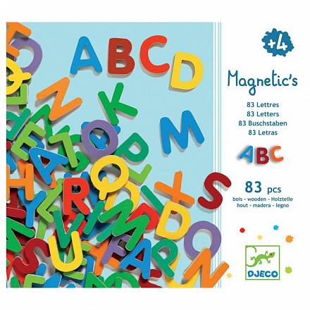 Детская развивающая магнитная игра - Латинские буквы, деревянные 